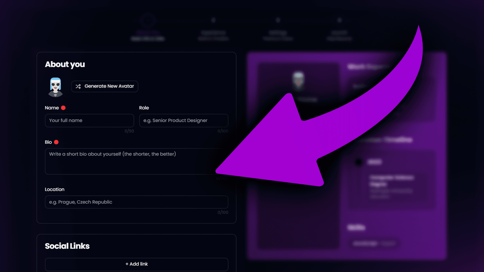Link-in-Bio Resume - Step 1: Create Your Profile