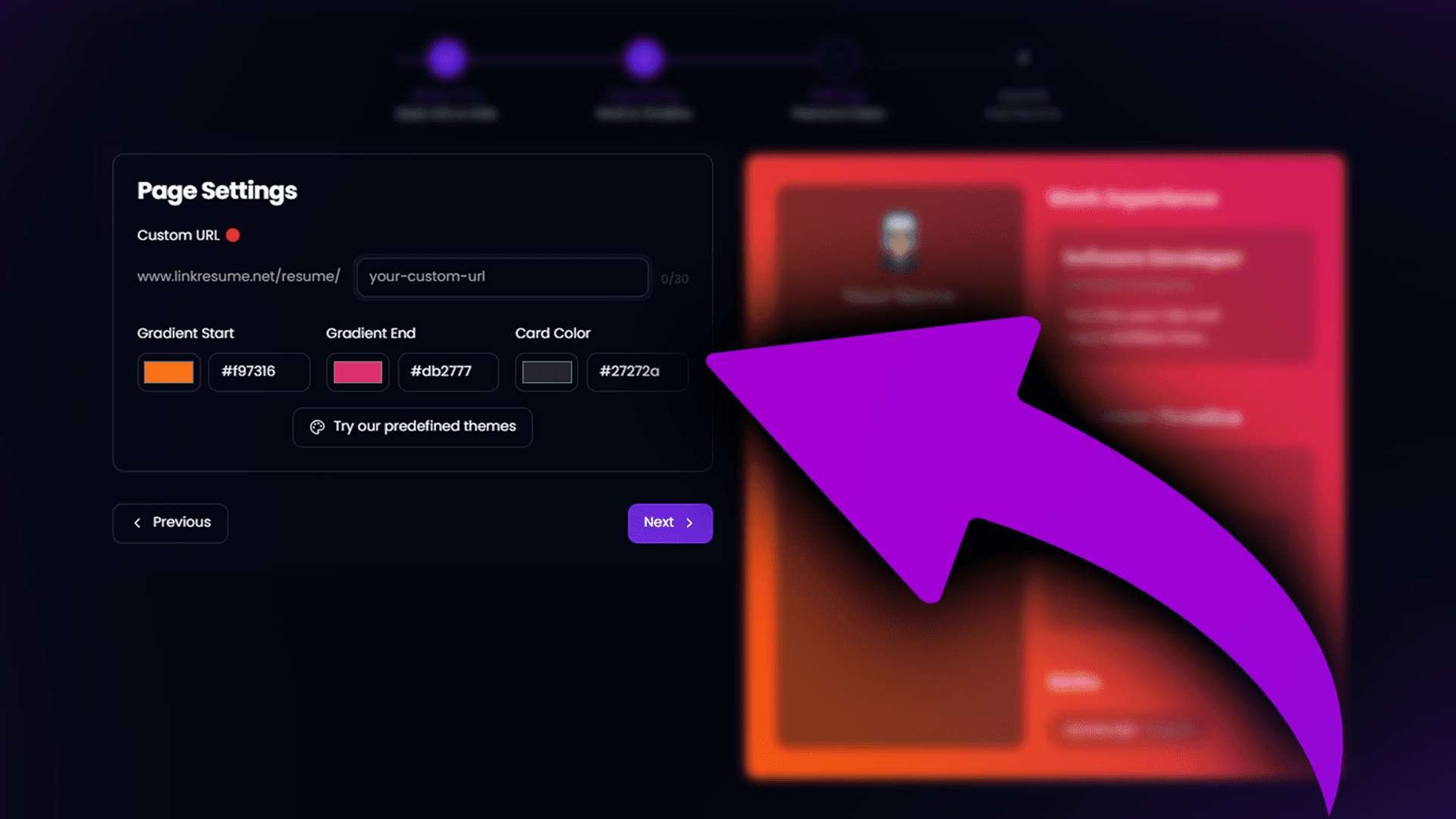 Link-in-Bio Resume - Step 3: Customize & Get URL